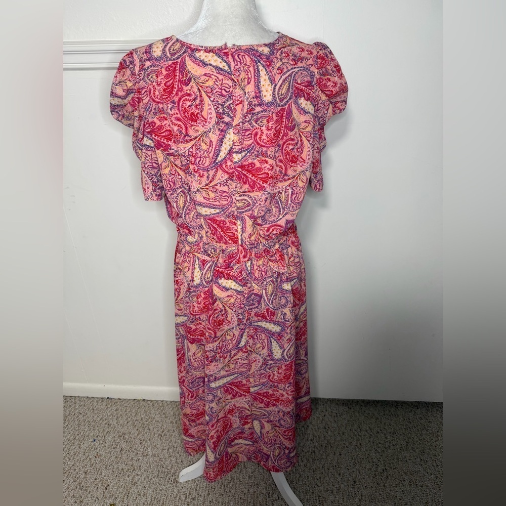 London Times  Paisley Midi Dress in Pink size 16 - Picture 6 of 10